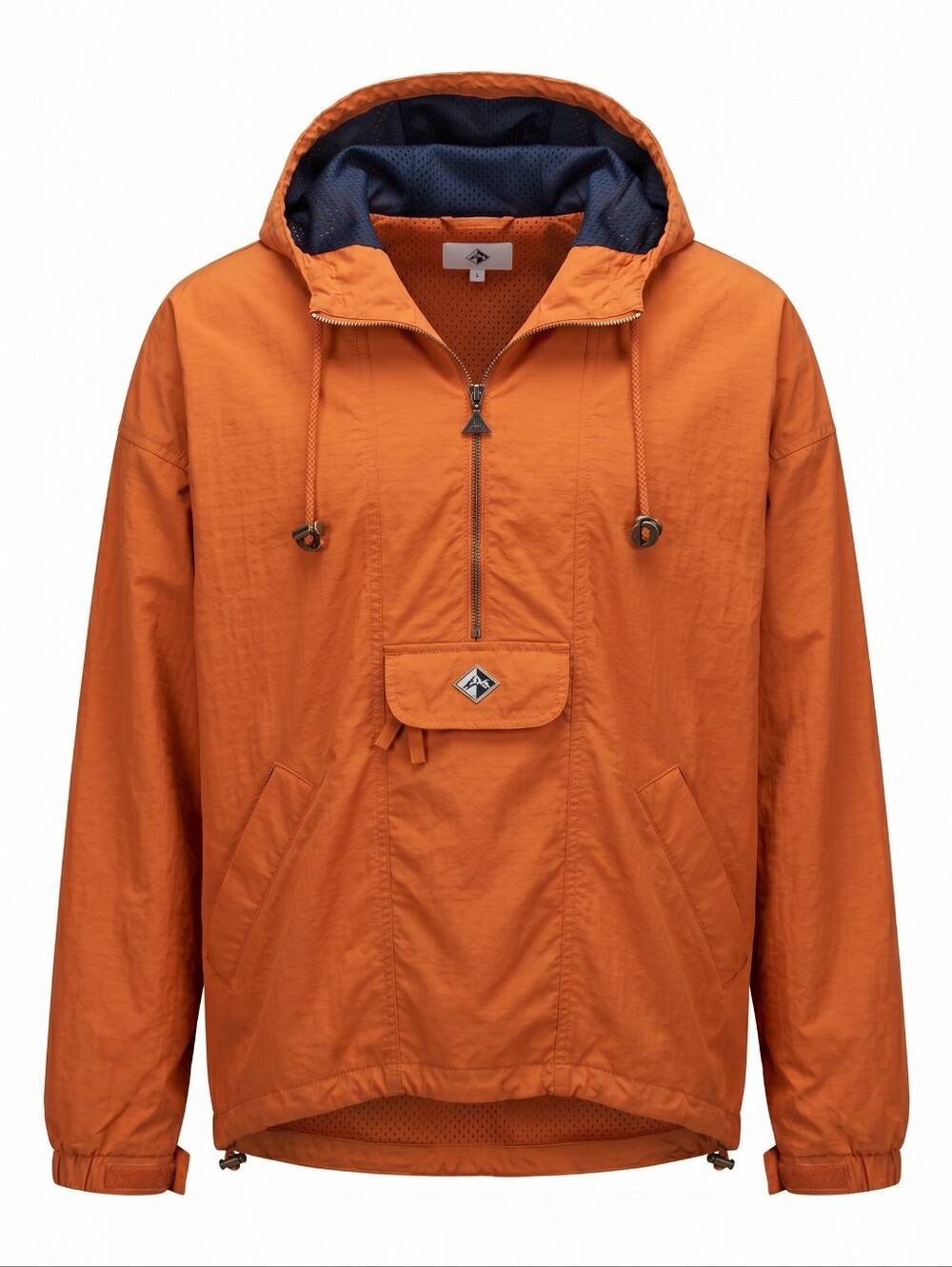 Vintage 90s Foot Locker ACTRA Orange Nylon Mesh Lined Pullover Anorak Jacket